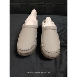 My Slippers Slip-ons Gray Memory Foam Leather Womens Size 6